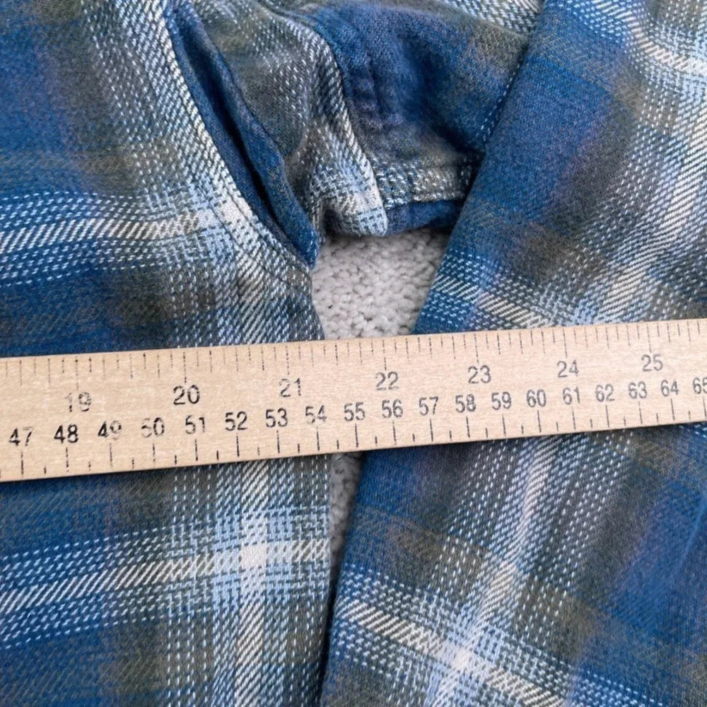 Duluth Shirt Mens Small‎ Blue Grey Heavy Burlyweight Flannel Workwear Tradesman